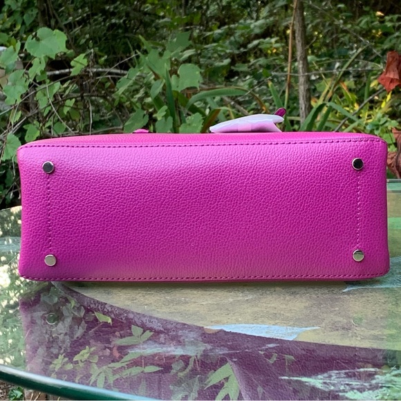 KATE SPADE Eva Top Zip SMALL SATCHEL CROSSBODY BAG! Baja Rose Fuschia Leather - Picture 7 of 9